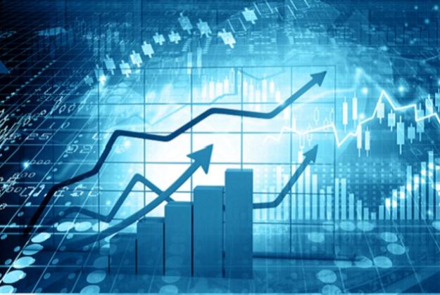 an illustration of a graph with arrows trending upwards