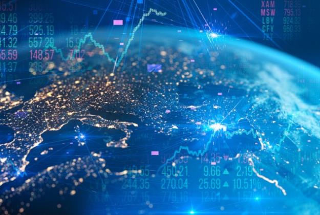 image of globe and graphs