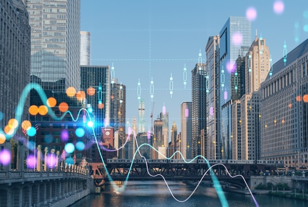 Graphs spanning over city buildings