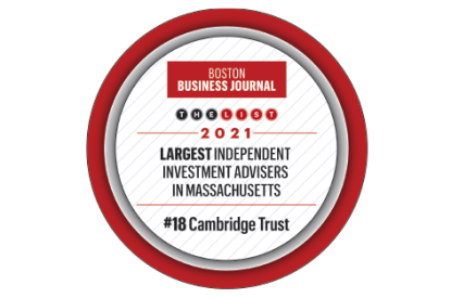 Cambridge Trust Wealth Management Group Named One of Massachusetts Largest Independent Advisers by Boston Business Journal
