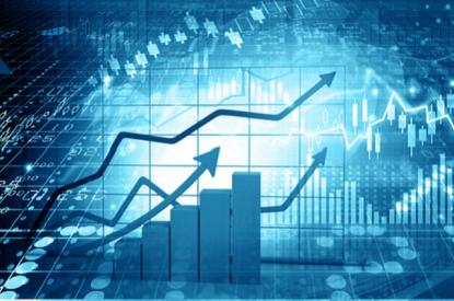 an illustration of a graph with arrows trending upwards