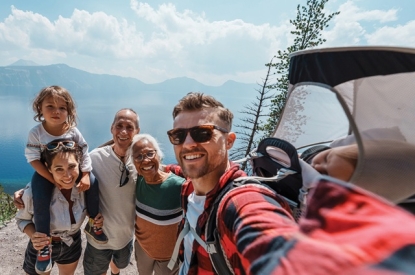 Family hiking