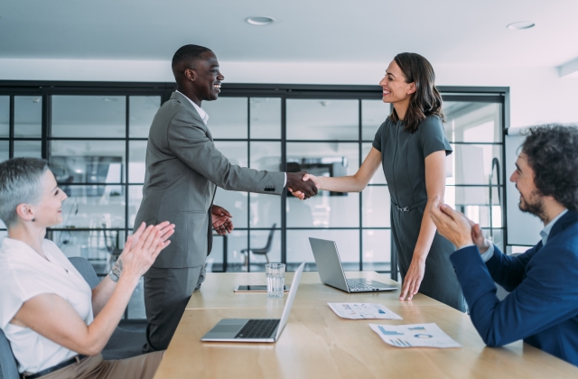 Two people shaking hands